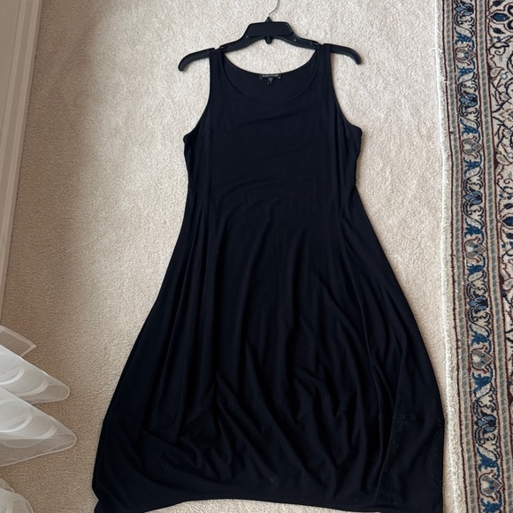 Eileen Fisher Classic Black Midi Dress - Picture 1 of 6